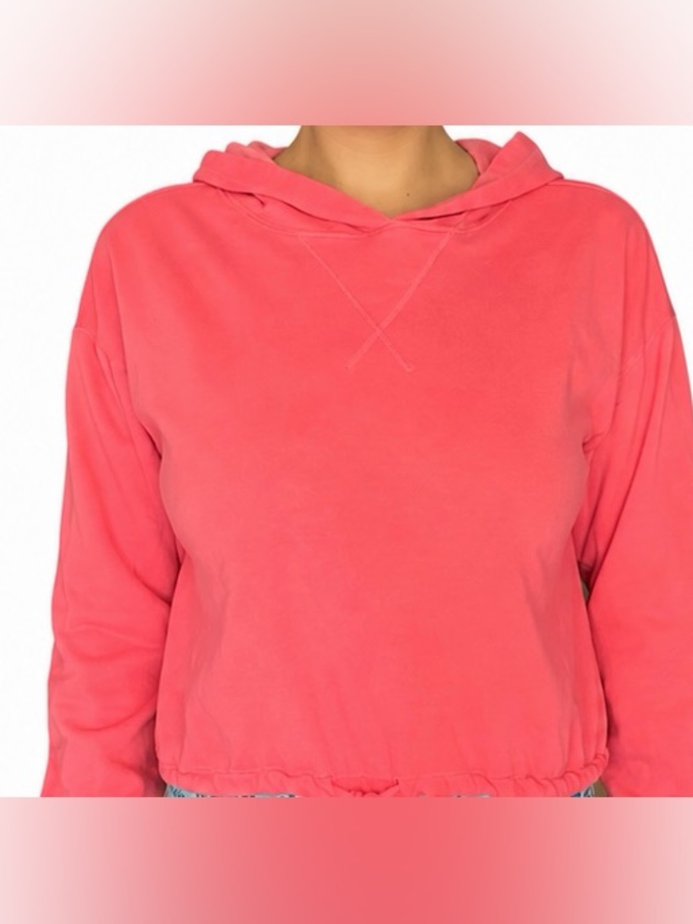 French Laundry Coral Drawstring Hoodie